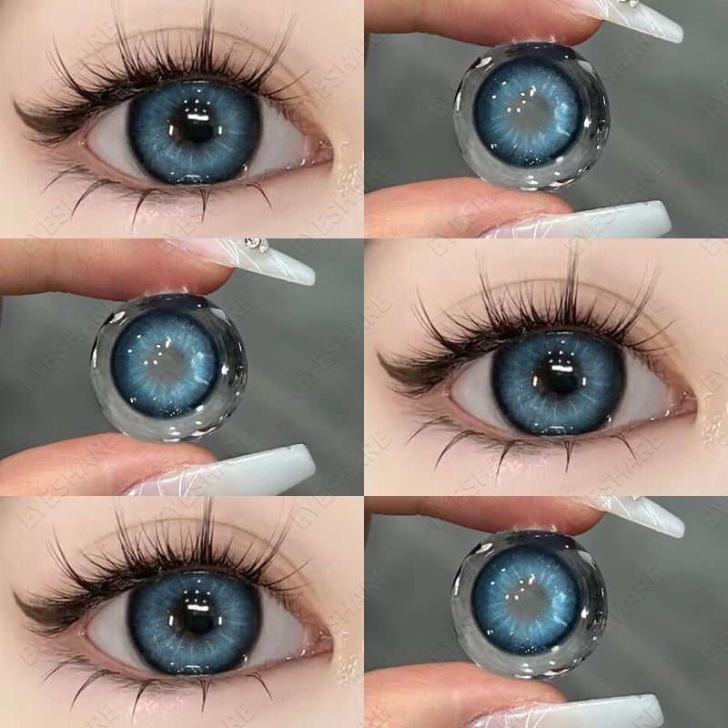 Ihomed 1 Pair Big Eye Korean Lenses Colored Contact Lenses for Eyes Fashion Contact Lenses Yearly Blue Lenses Gray Eye Lenses