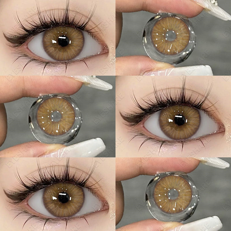 Ihomed 1 Pair New Natural Colored Contact Lenses for Eyes Blue Lenses Green Eye Lenses Brown Lenses Yearl Gray Contact Lenses