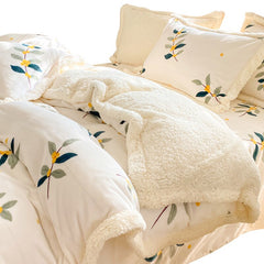 Ihomed Winter thickened lamb fleece blanket air-conditioned nap blanket quilt cover multi-purpose bedding