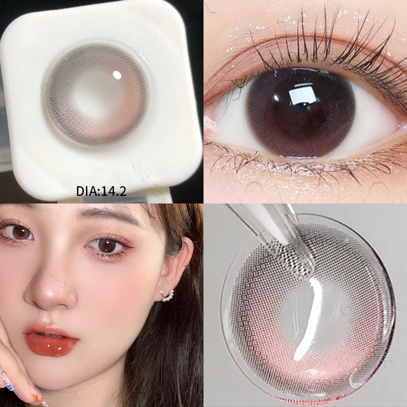 Ihomed New 2pcs/pair Natural Beaty Pupil Lenses for Eyes Colored Eye Lenses for Myopia Contact Lenses 14.2mm Eye Color Lens