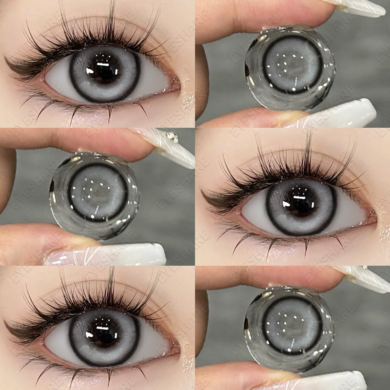 Ihomed 1 Pair Big Eye Korean Lenses Colored Contact Lenses for Eyes Fashion Contact Lenses Yearly Blue Lenses Gray Eye Lenses