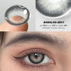 Ihomed 1 Pair Colored Contact Lenses for Eyes Beautiful Pupil Blue Contact Lenses Gray Lenses Yearly Use Cosmetic Eye Lenses