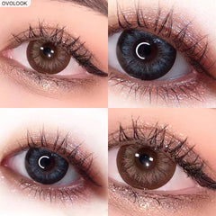 Ihomed  2pcs/pair 4 Tone Colored Eye Contact Lenses 0-800 Degrees Year Toss Beautiful Eye Color Lens