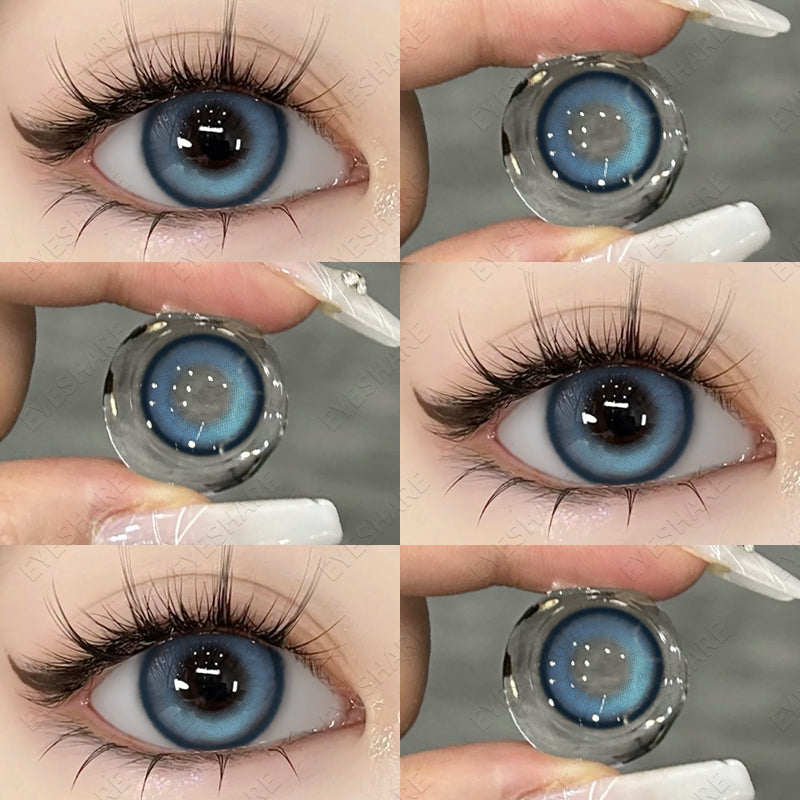 Ihomed 1 Pair Big Eye Korean Lenses Colored Contact Lenses for Eyes Fashion Contact Lenses Yearly Blue Lenses Gray Eye Lenses