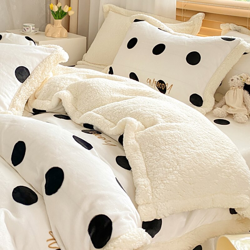 Ihomed Winter thickened lamb fleece blanket air-conditioned nap blanket quilt cover multi-purpose bedding