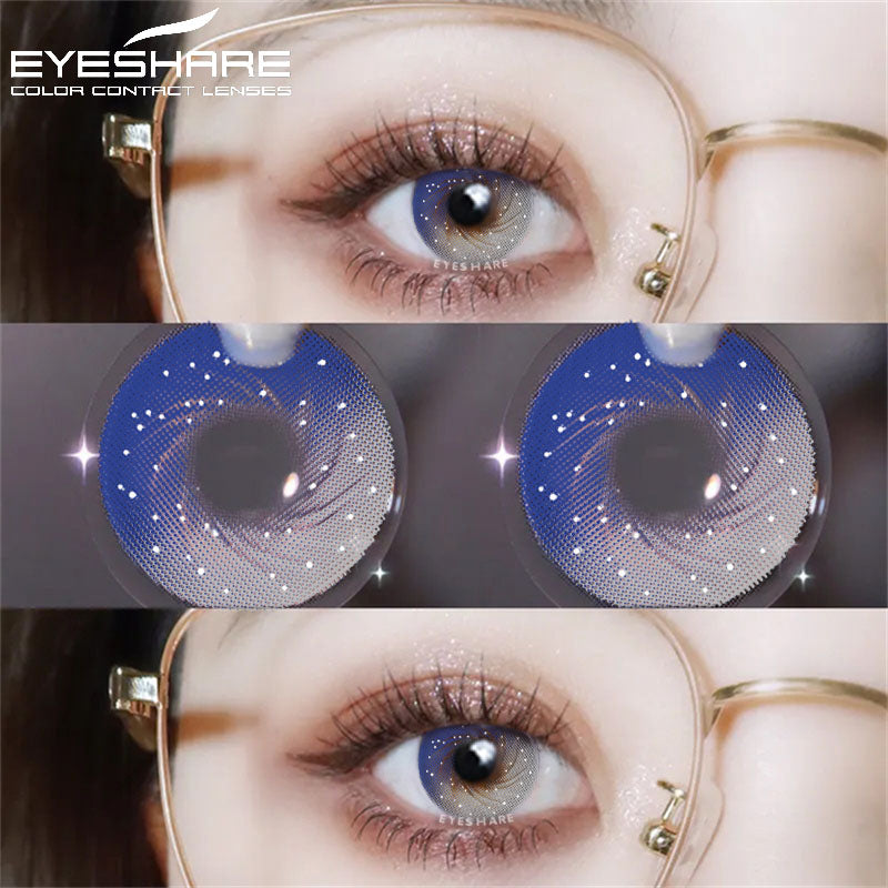 Ihomed 1pair Colored Contact Lenses for Eyes Purple Lenses Fashion Colorful Beautiful Pupil Lens Yearly Cosmetic Eye Contacts