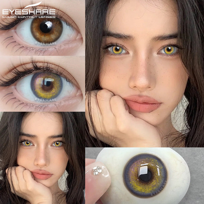 Ihomed  1 Pair Colorcon Korean Lenses Color Contact Lenses for Eyes Purple Lenses Blue Eye Lenses Brown Lenses Yearly Contacts