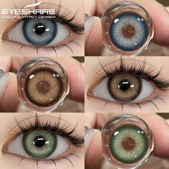 Ihomed  Colored Contact Lenses 1pair Natural Eye Lens Blue Eye Lenses Brown Lenses Gray Pupils Yearly Cosmetic Green Contacts