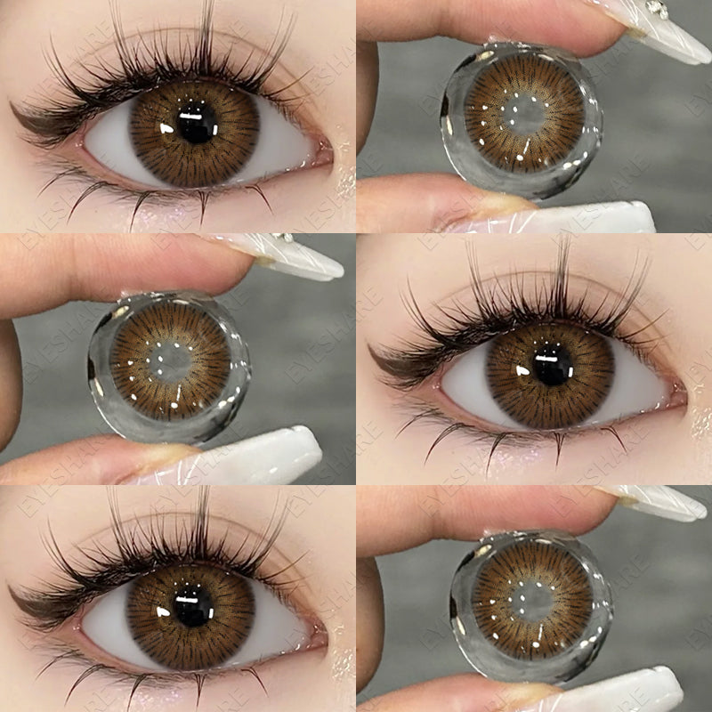 Ihomed 1 Pair Big Eye Korean Lenses Colored Contact Lenses for Eyes Fashion Contact Lenses Yearly Blue Lenses Gray Eye Lenses