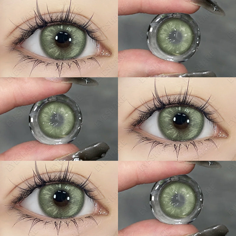 Ihomed 1 Pair New Natural Colored Contact Lenses for Eyes Blue Lenses Green Eye Lenses Brown Lenses Yearl Gray Contact Lenses